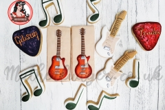guitar and music notes set