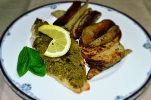 Baked Fish with Pesto Crust