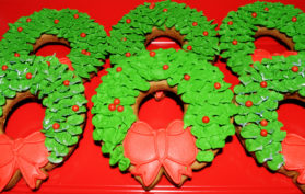 Gingerbread Iced Christmas Wreath cookies